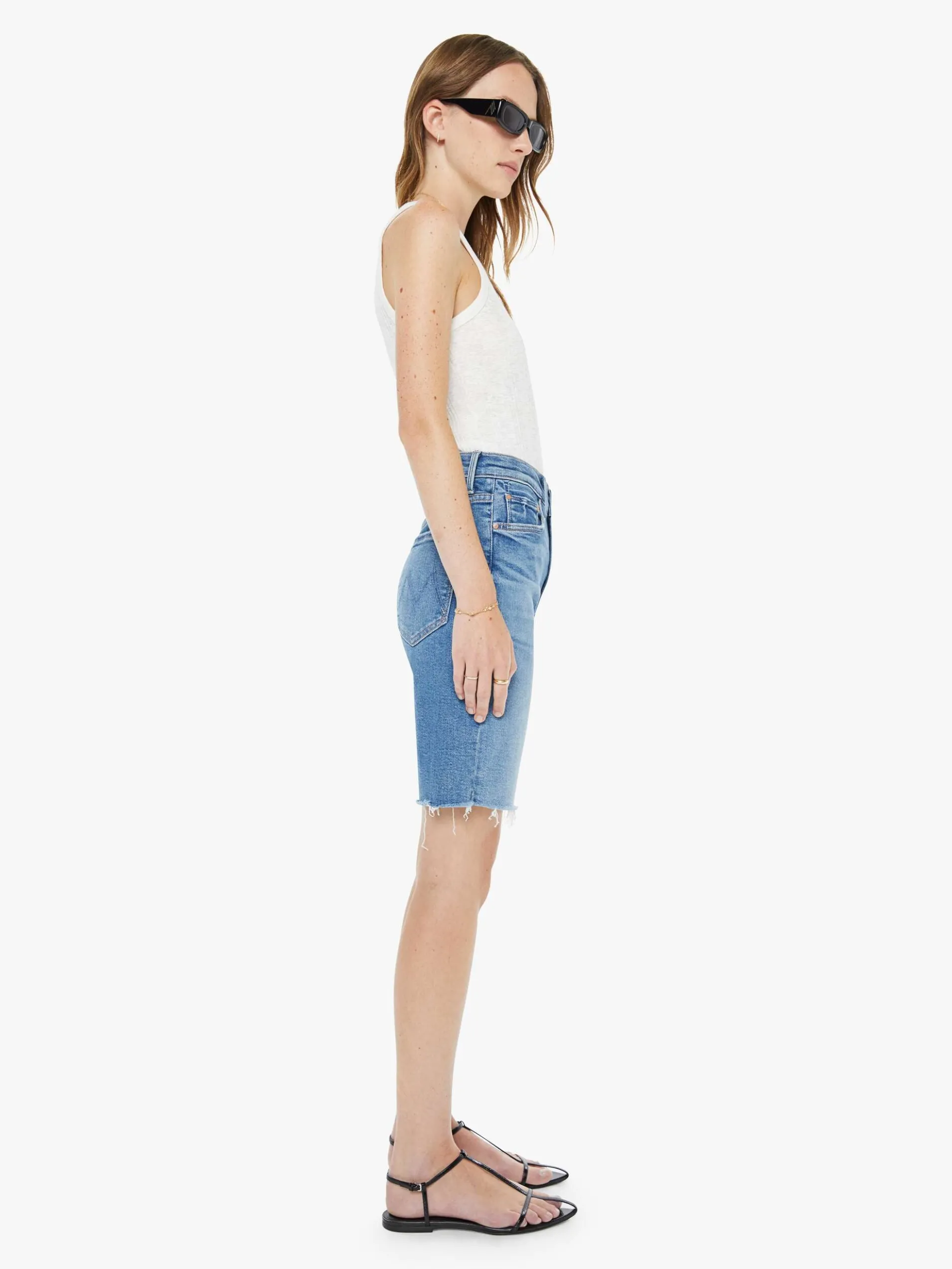 High Waisted Rider Bermuda Short Fray