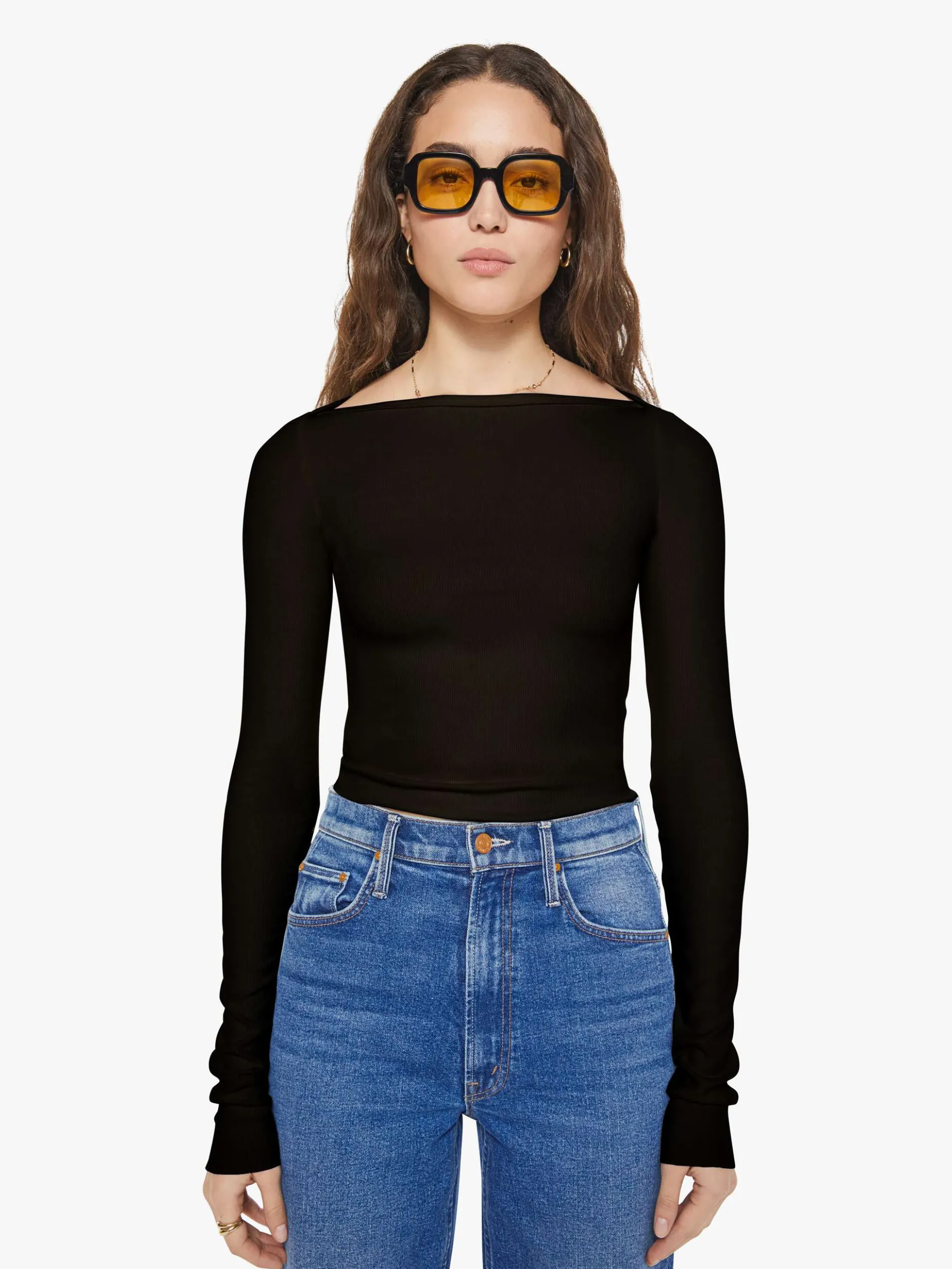 Long Sleeve Boatneck Top