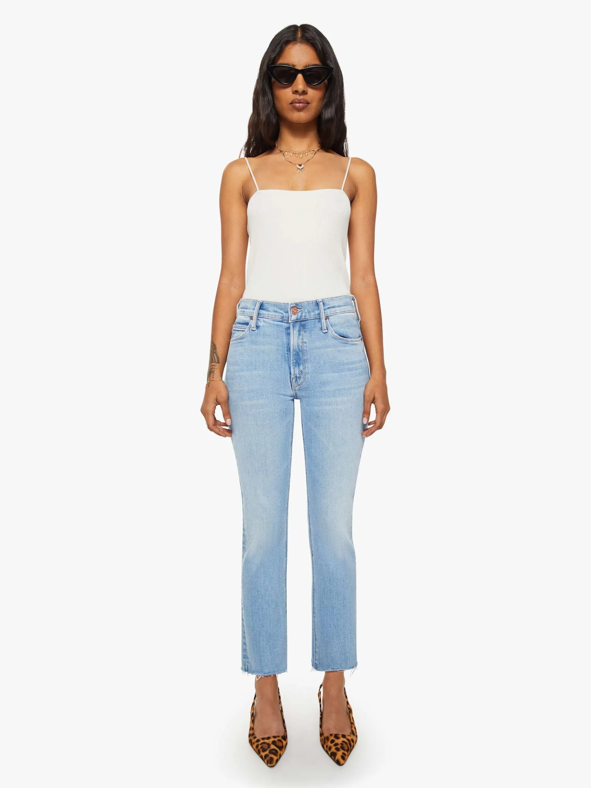 PETITES The Lil Mid Rise Dazzler Ankle Fray